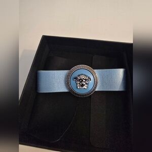 Versace Blue and Silver Medusa Hair Clip